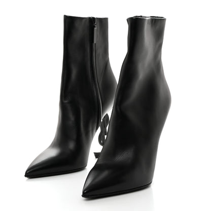 Saint Laurent Calfskin Opyum Ankle Boots 37 Black 3 of 9