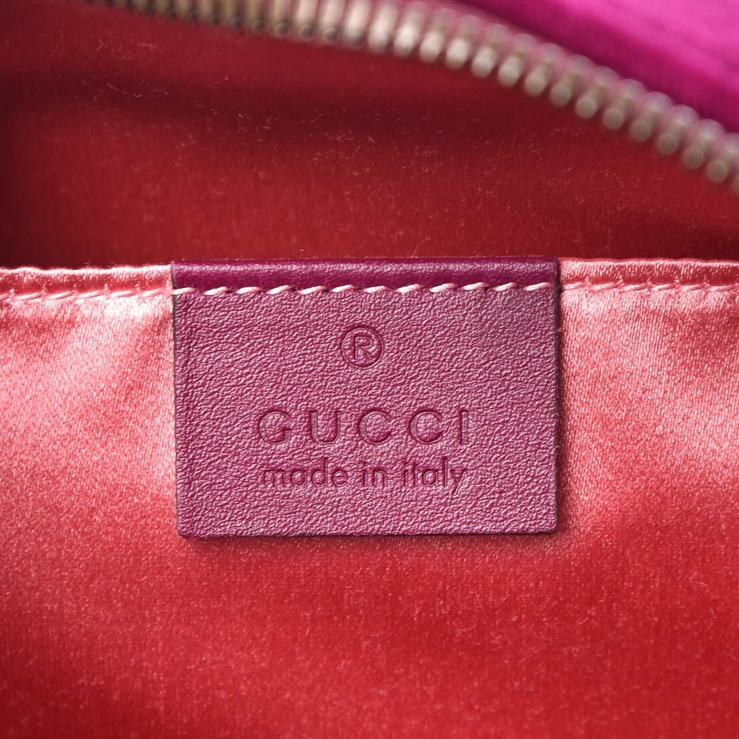 Velvet Matelasse Small GG Marmont Chain Shoulder Bag Fuchsia Violet Cyclamen