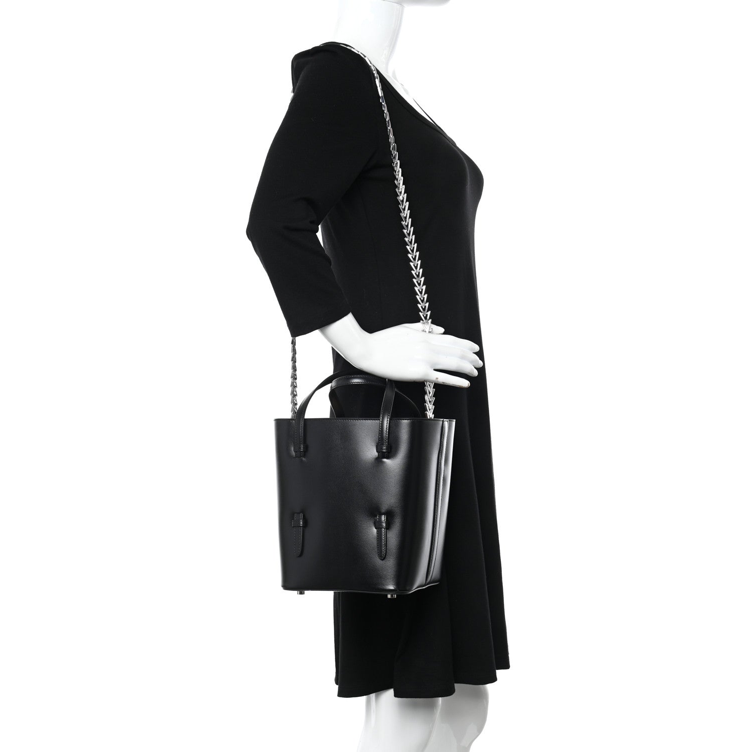 Alaia Calfskin Chain Bag Black 3 of 11