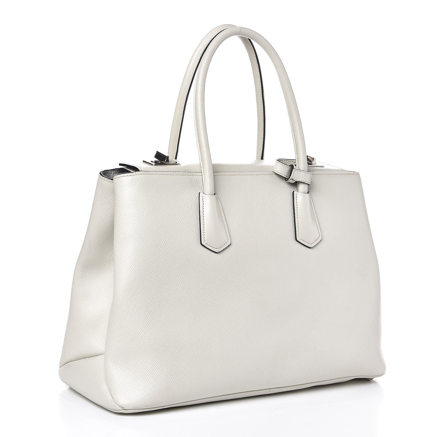 Prada Saffiano Cuir Twin Tote Talco 3 of 14