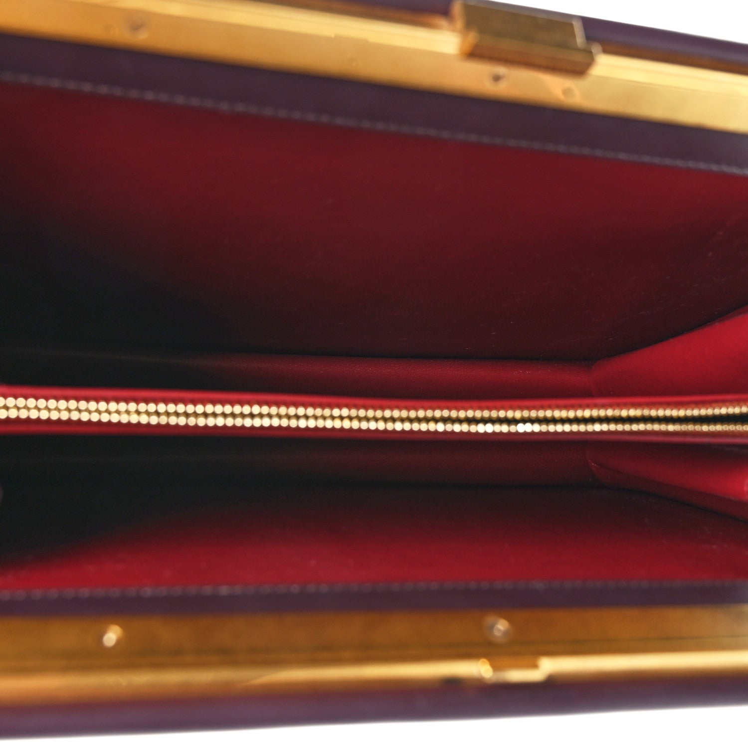 Celine Patina Box Calfskin Medium Clasp Bag Bordeaux 5 of 11