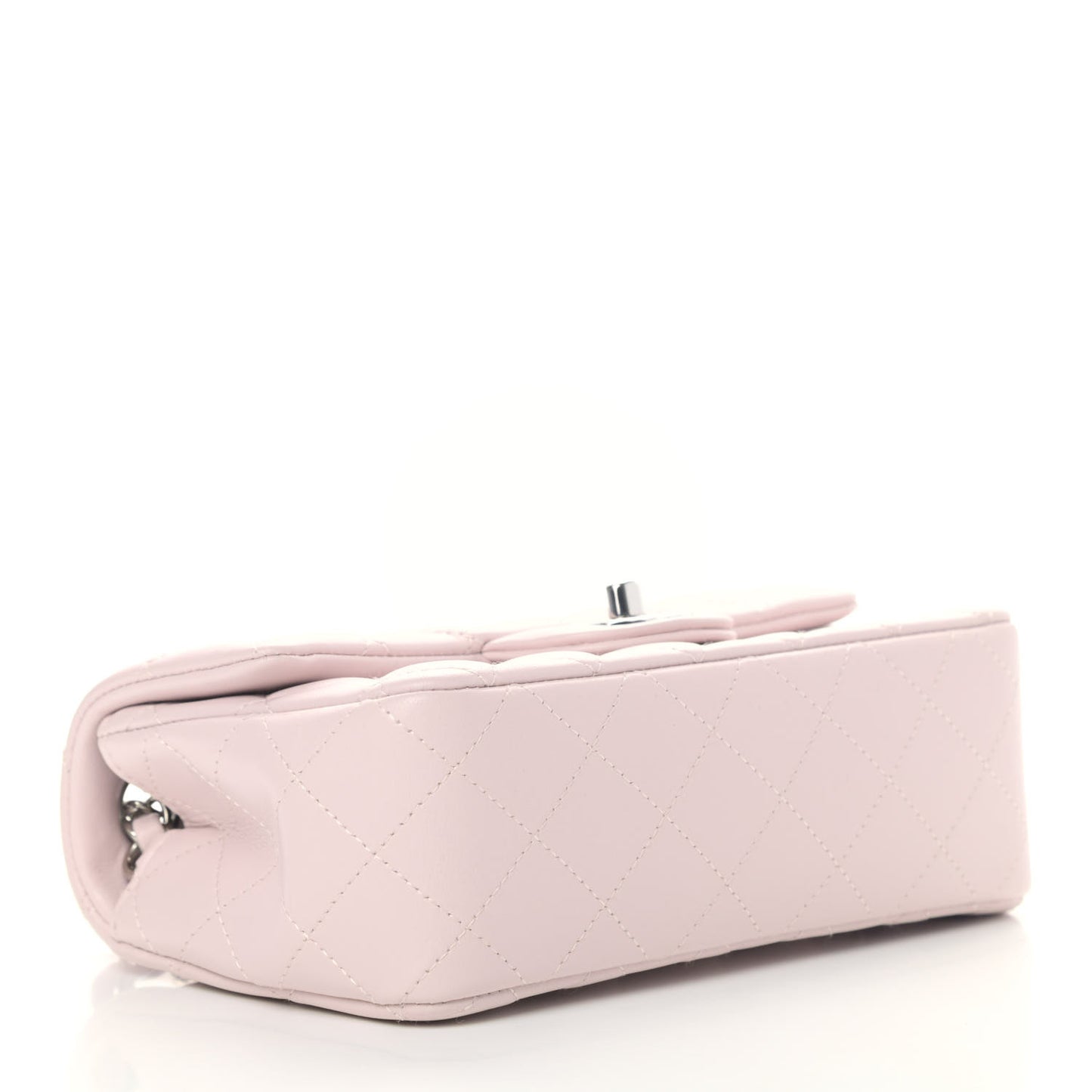 Lambskin Quilted Mini Rectangular Flap Light Purple