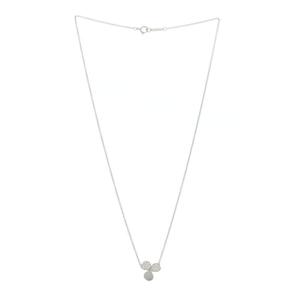 Tiffany Platinum Diamond .17ctw Small Paper Flowers Pendant Necklace 3 of 6