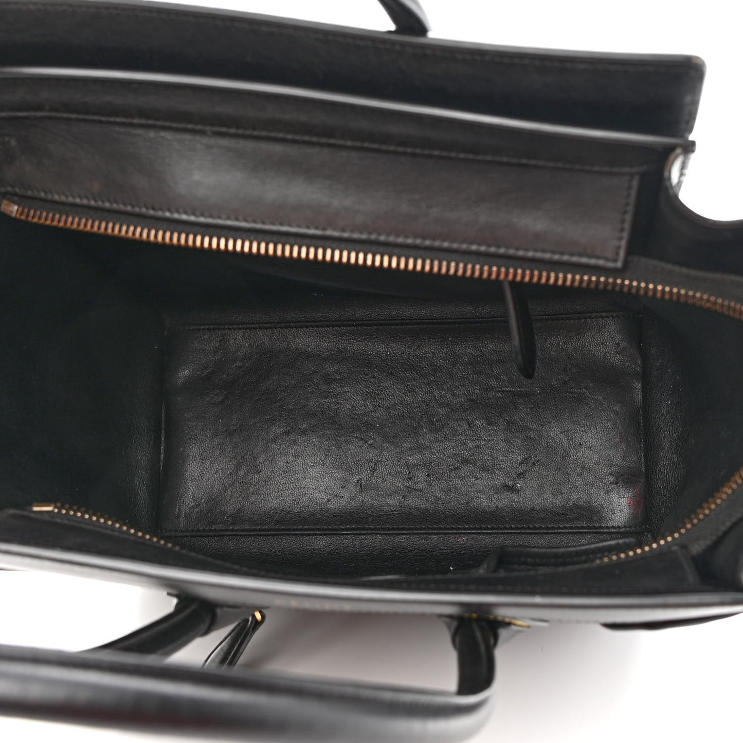 Smooth Calfskin Multicolor Double Stitching Micro Luggage Black