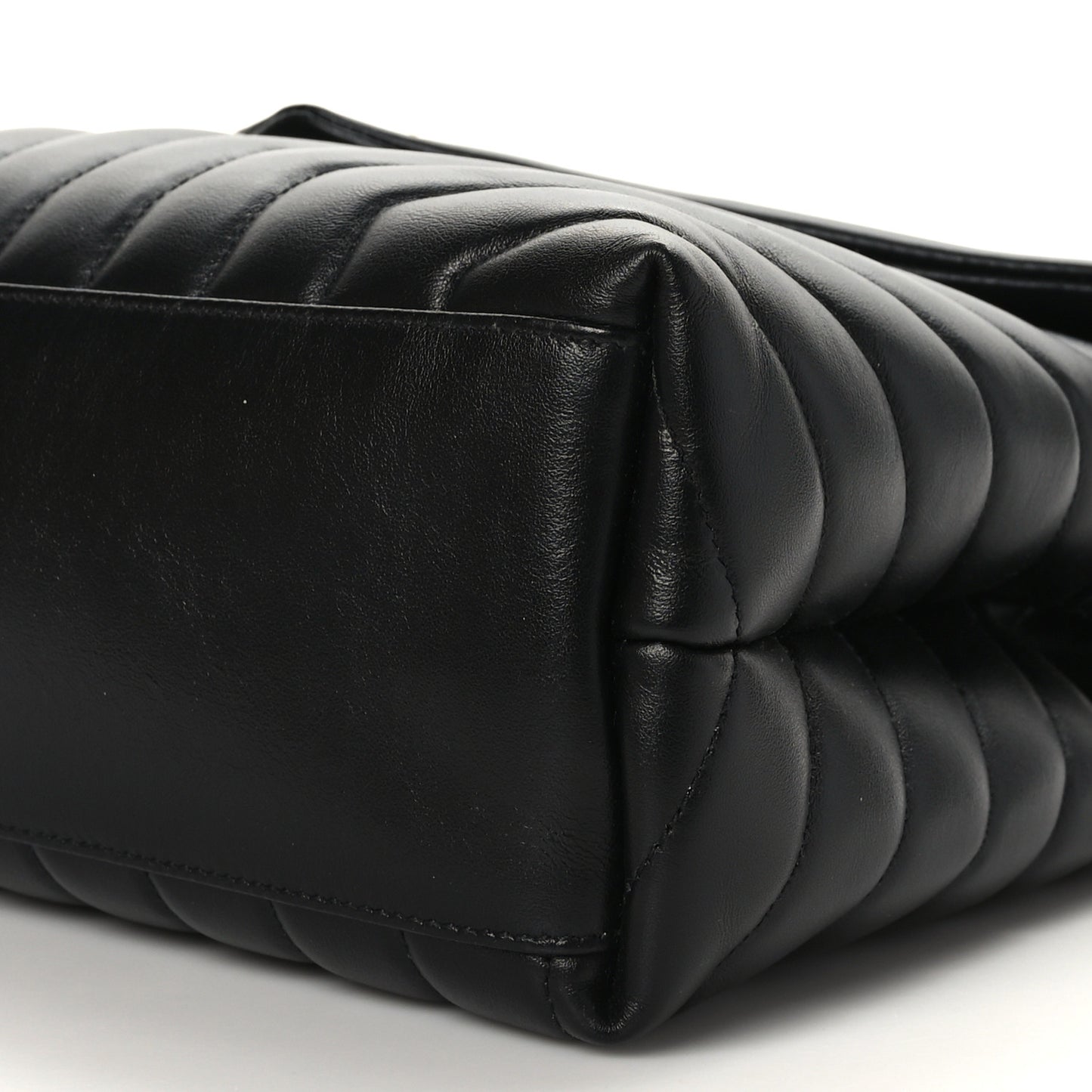 Calfskin Y Quilted Monogram Medium Loulou Chain Satchel Black
