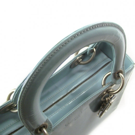 Christian Dior Patent Medium Lady Dior Blue 6 of 10