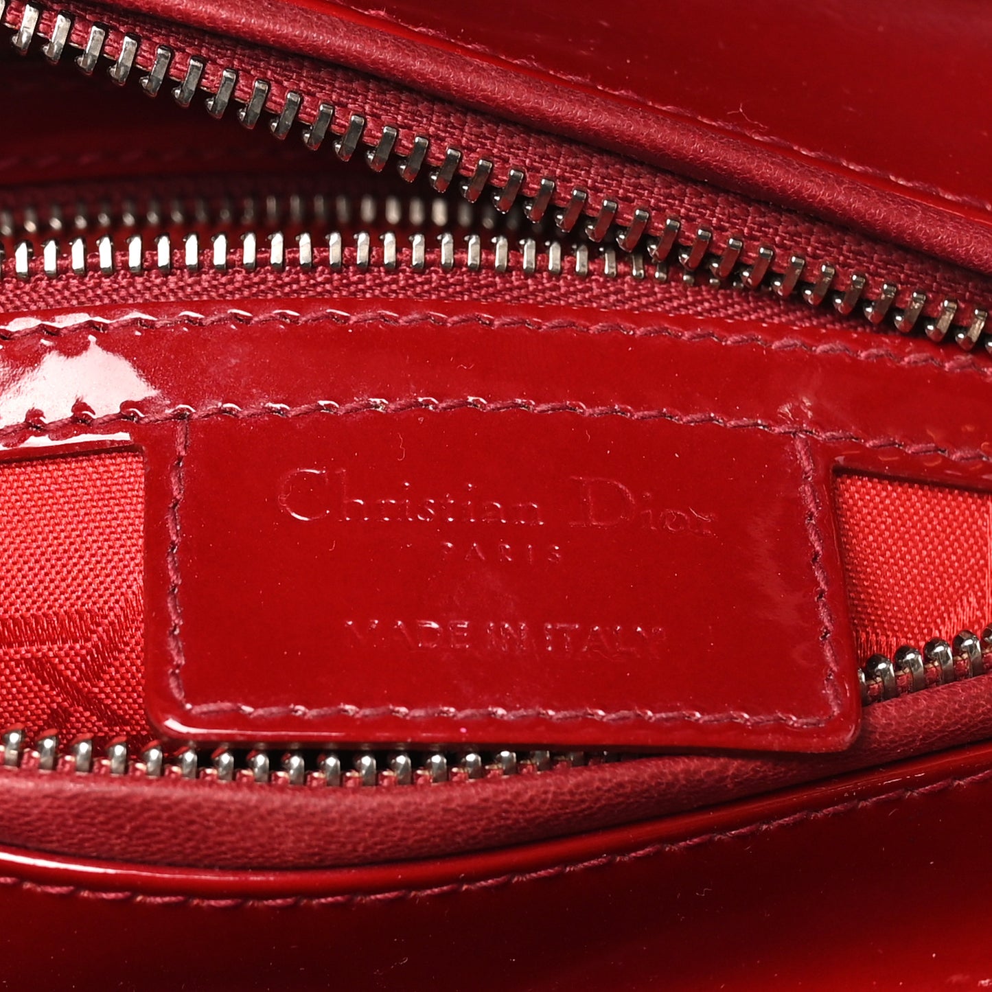 Patent Cannage Medium Lady Dior Red