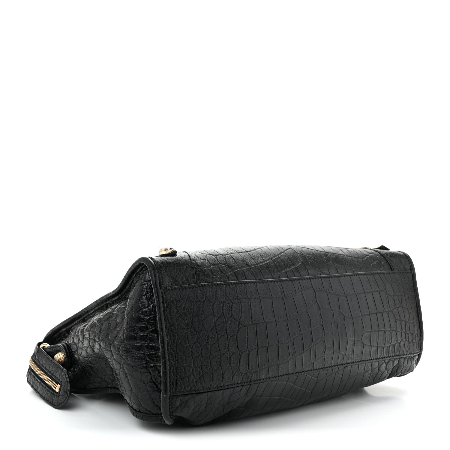 Balenciaga Calfskin Crocodile Embossed Giant 12 Gold Hardware City Black 5 of 11