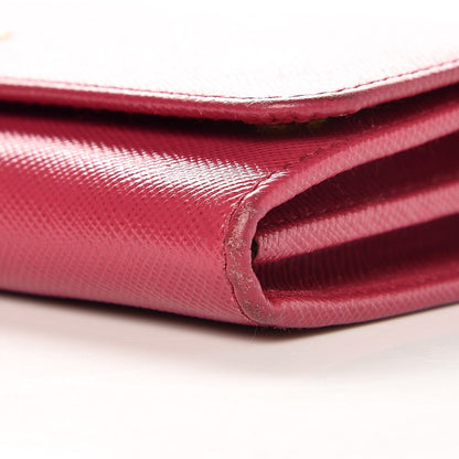 Prada Saffiano Metal Flap Wallet Peonia 9 of 10