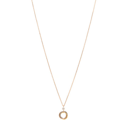 Cartier 18K Pink Yellow White Gold Diamond Trinity Pendant Necklace 1 of 5