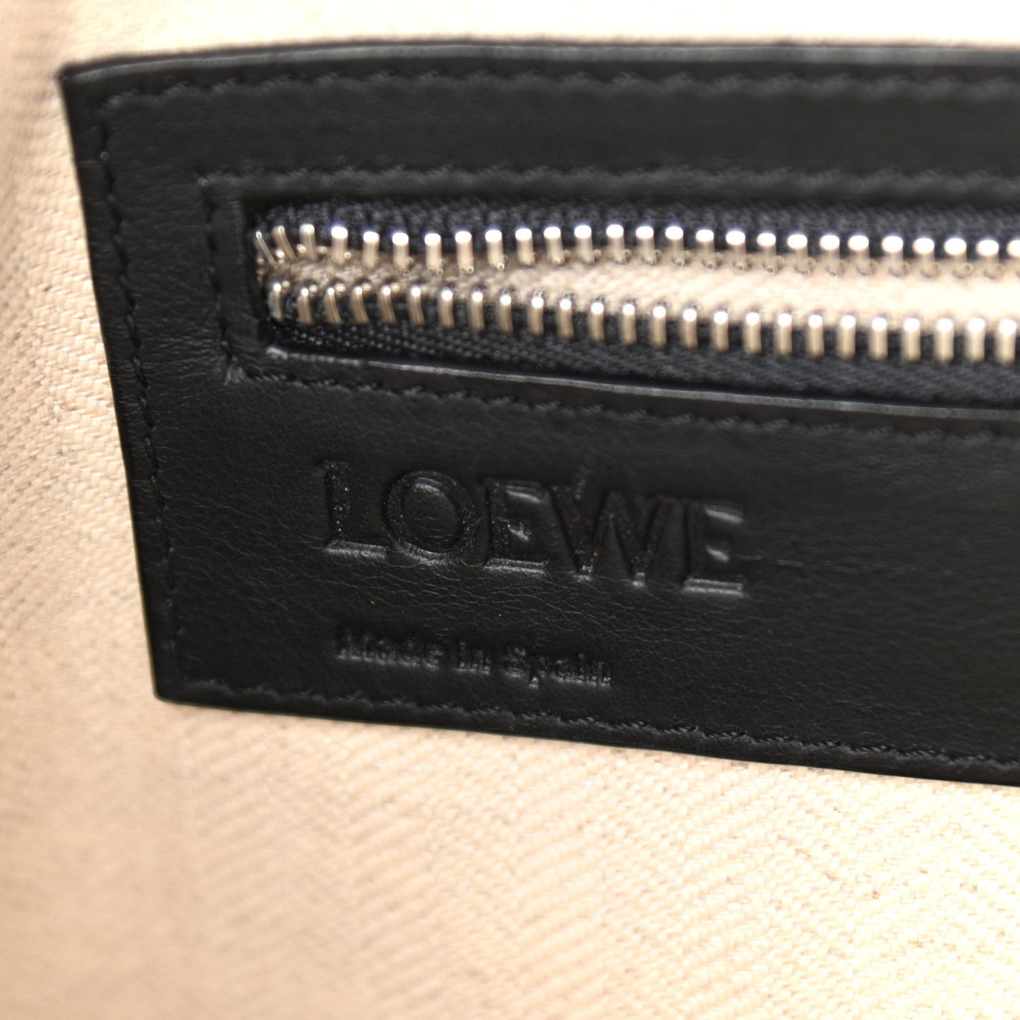 Calfskin Wide Briefcase Black