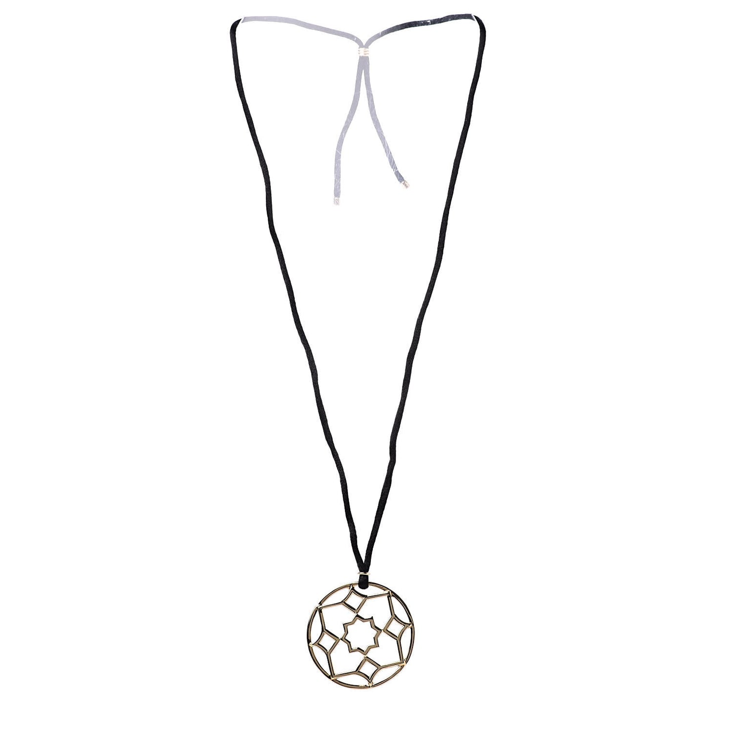 18K Yellow Gold Paloma Picasso Zellige Medallion Pendant Cord Necklace