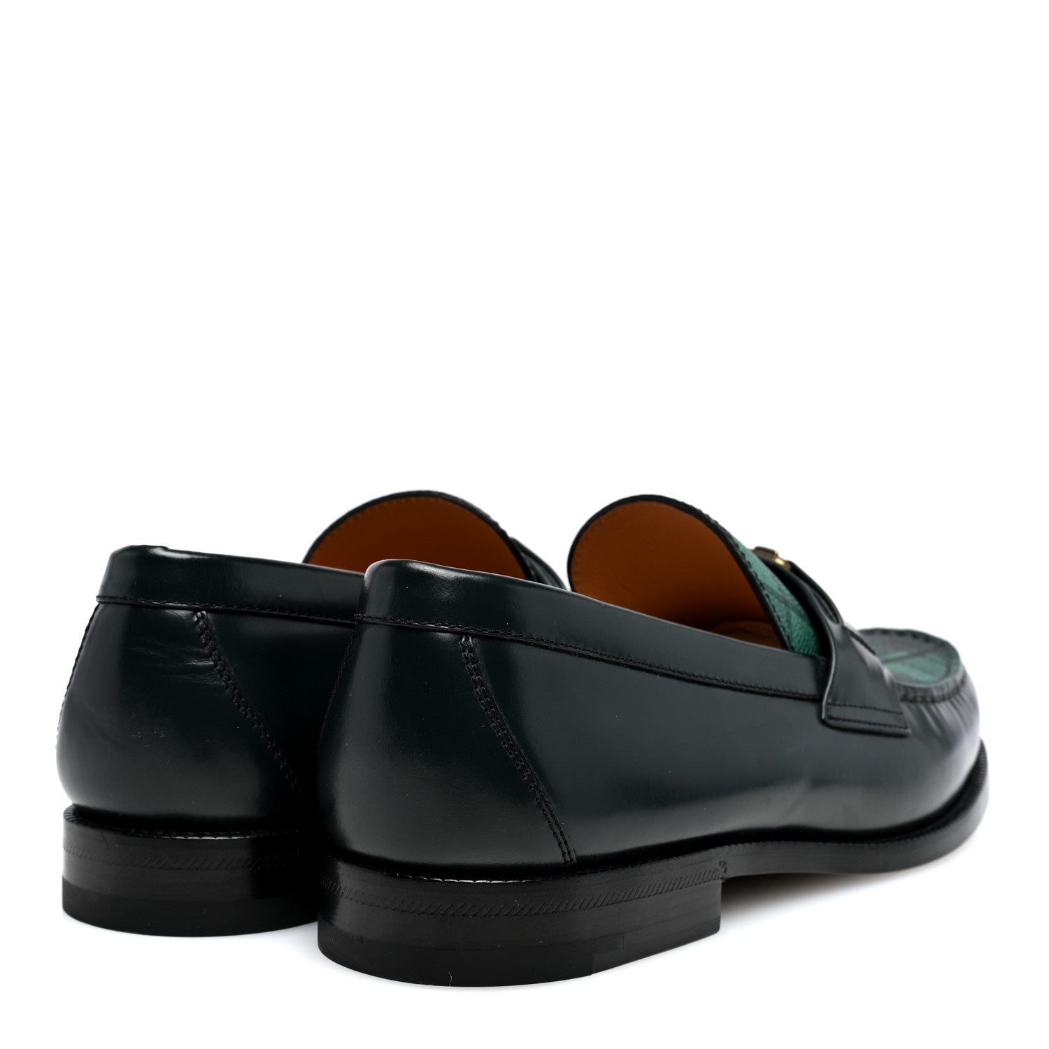 Louis Vuitton Plaid Calfskin Mens Major Loafers 7 Green 4 of 7