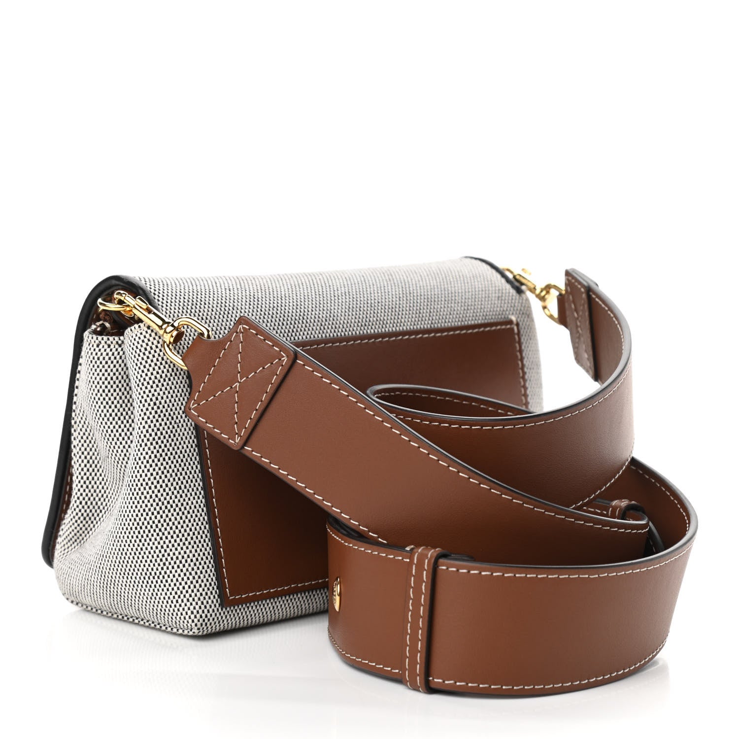 Burberry Cotton Canvas Horseferry Print Small Crossbody Bag Grey Tan 3 of 11