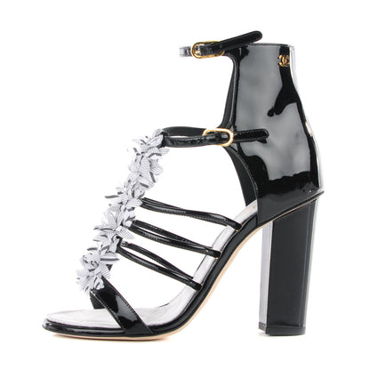 Chanel Patent CC Sandals 39 Black 1 of 7