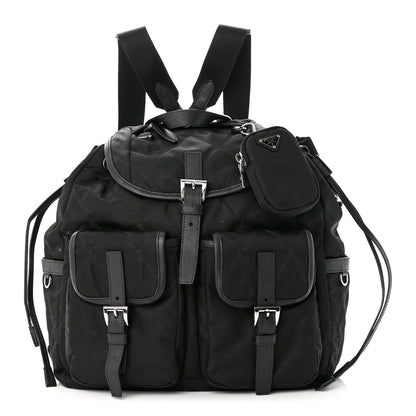 Prada Tessuto Nylon Saffiano Vela Quilted Backpack Black 1 of 19