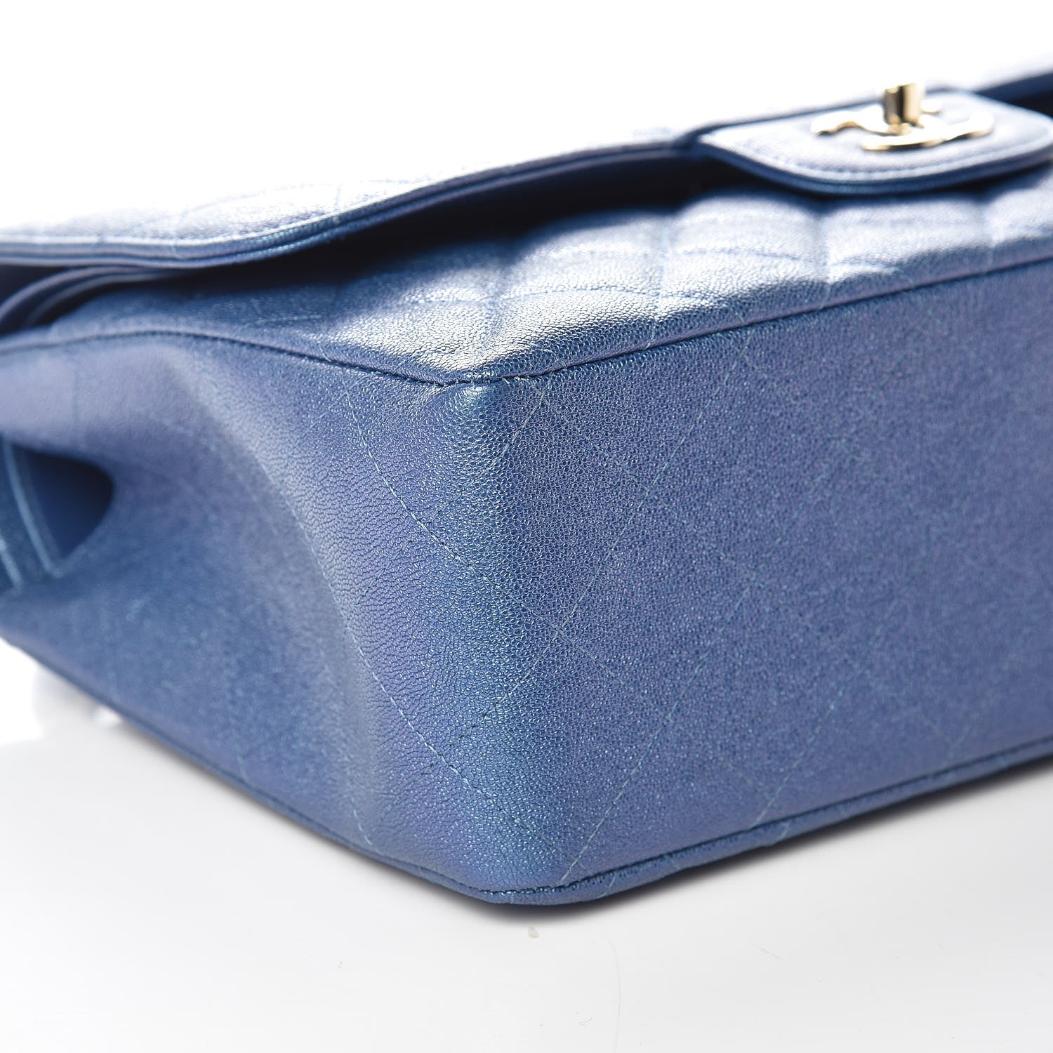 Chanel Iridescent Caviar Quilted Jumbo Double Flap Dark Blue 5 of 9