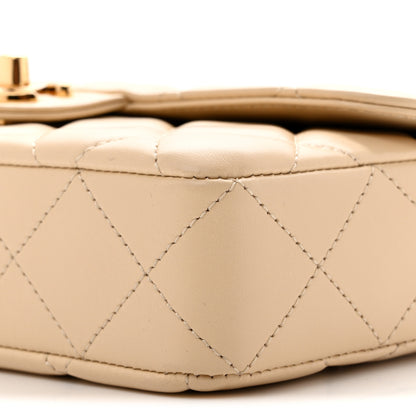 Chanel Lambskin Quilted Small East West Flap Beige 19 of 19