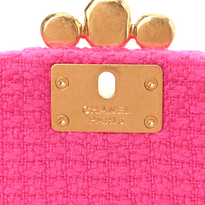 Chanel Cashmere Tweed Quilted Mini Bijoux Flap Fuchsia 6 of 12
