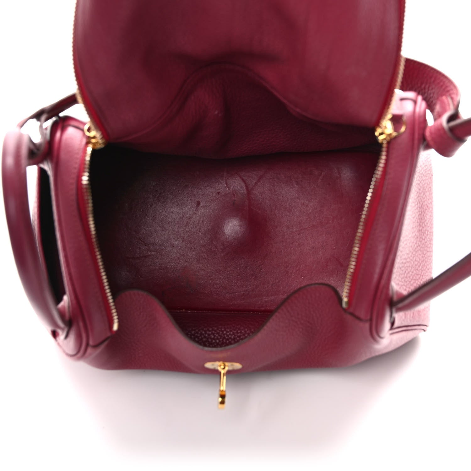 Hermes Taurillon Clemence Lindy 30 Rouge Garance 5 of 12