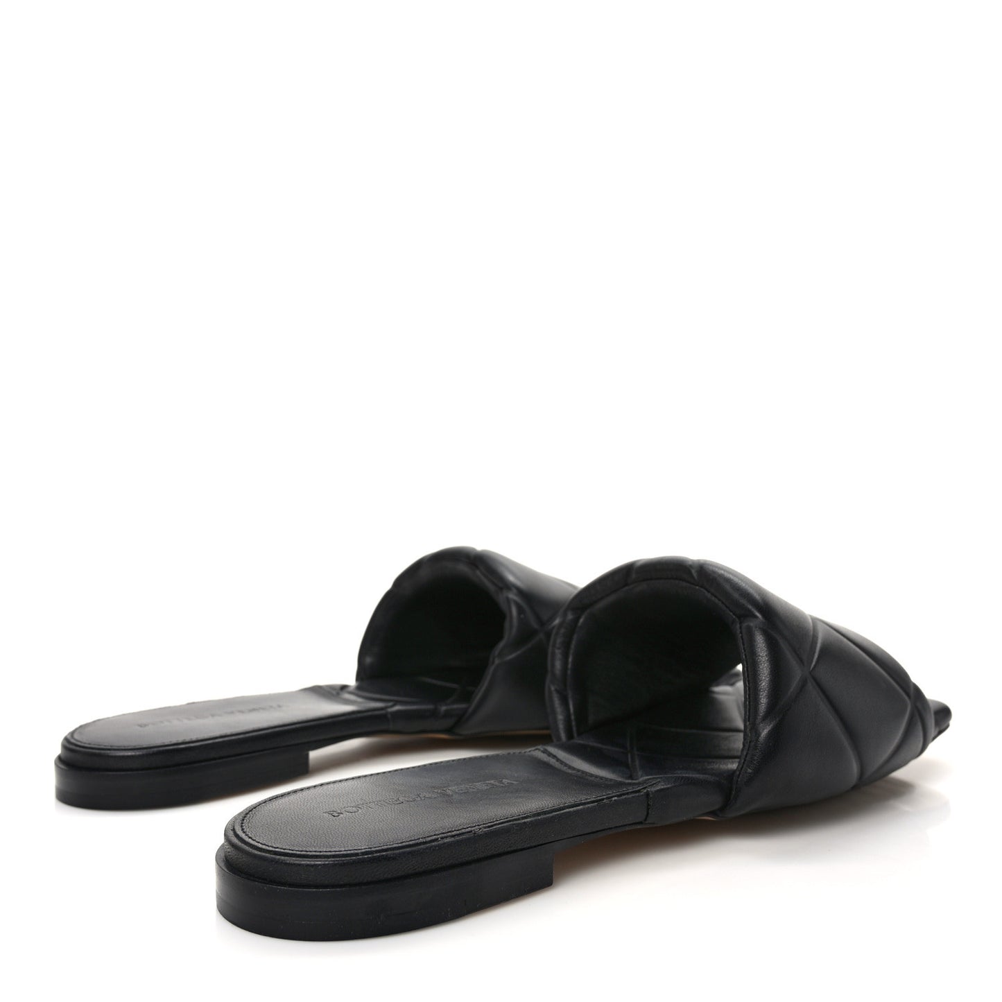 Nappa Quilted Rubber Lido Flat Sandals 41 Black