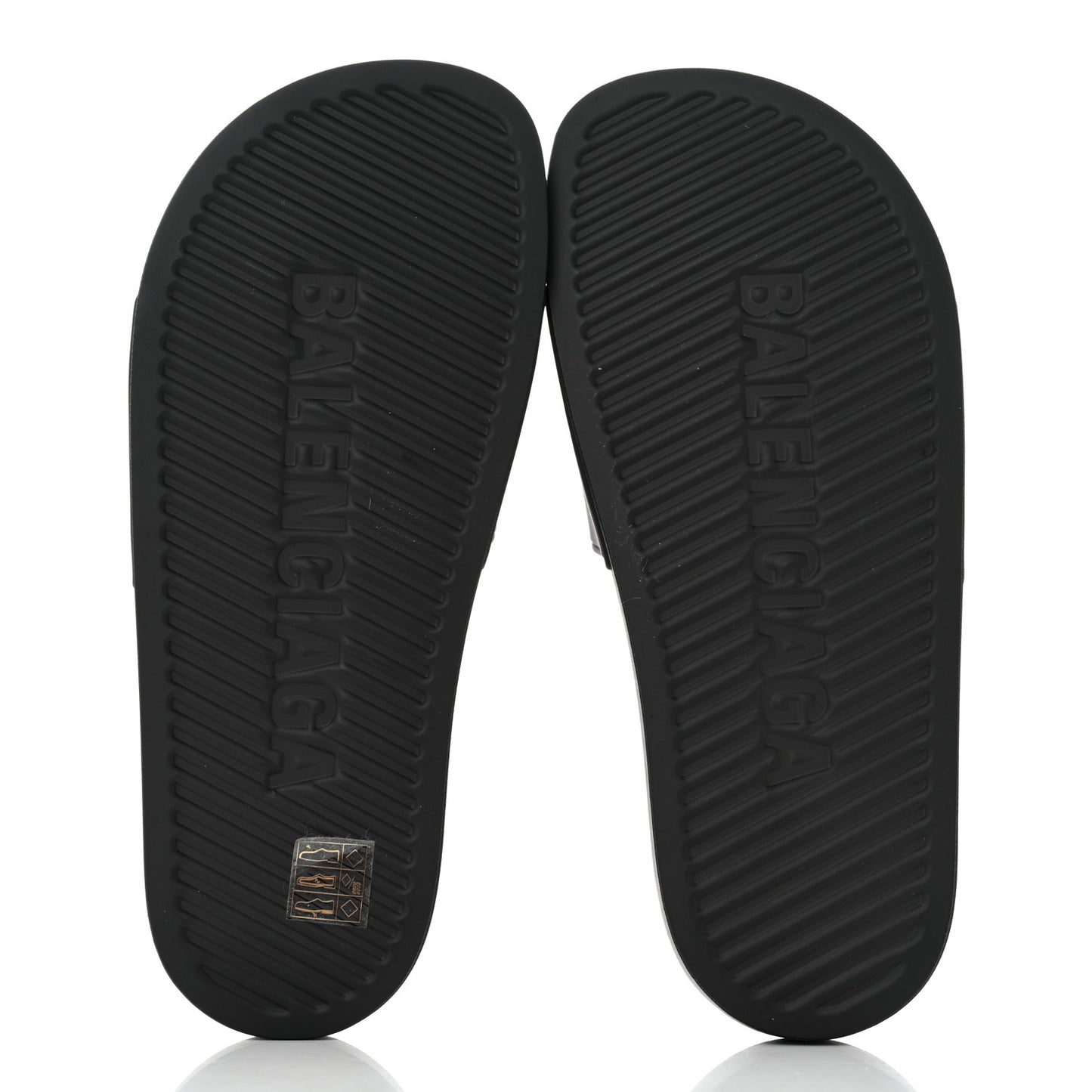 Rubber Paris Logo Womens Slide Sandals 37 Black