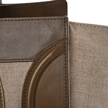 Celine Calfskin Linen Mini Tri-Color Luggage Khaki 21 of 22