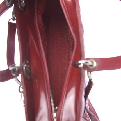 Christian Dior Patent Cannage Large Lady Dior Red 5 of 14