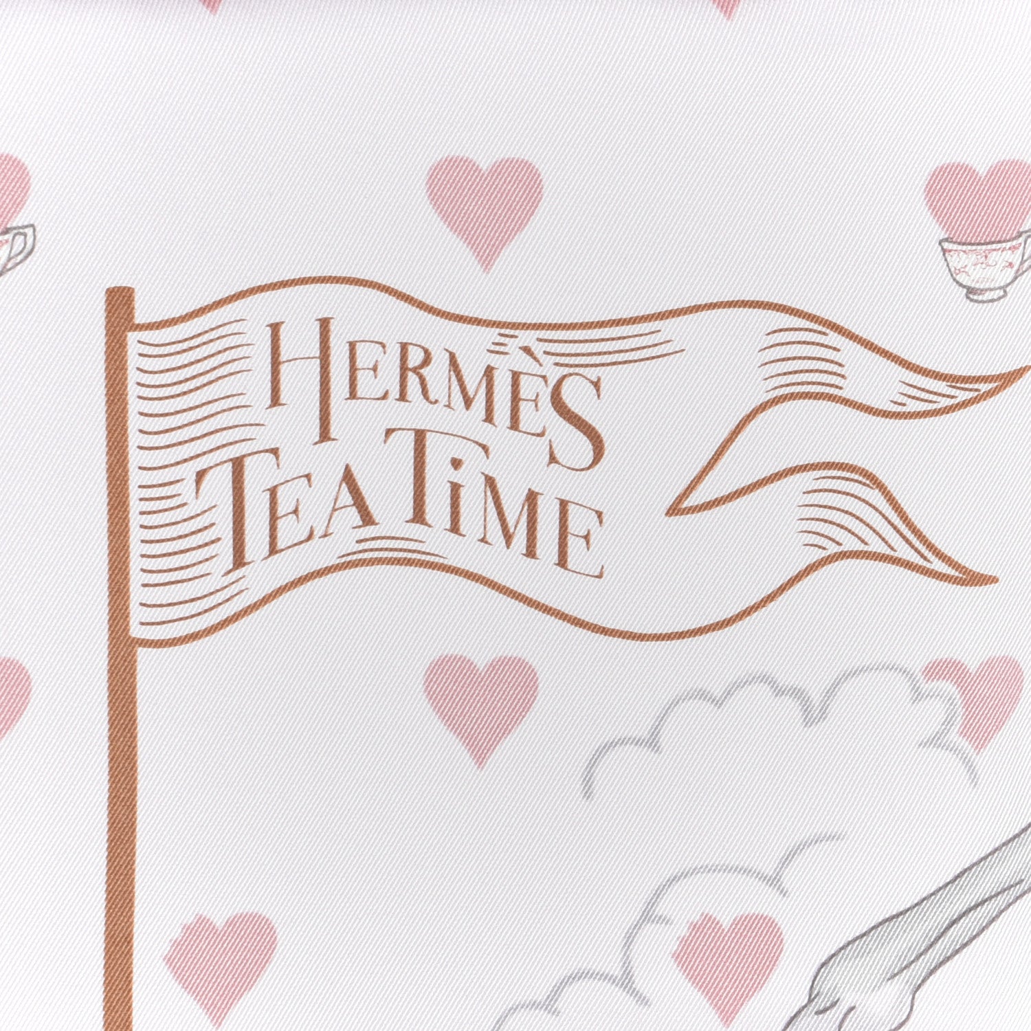 Hermes Silk Hermes Tea Time Scarf 70 Rose Pale Beige 2 of 6