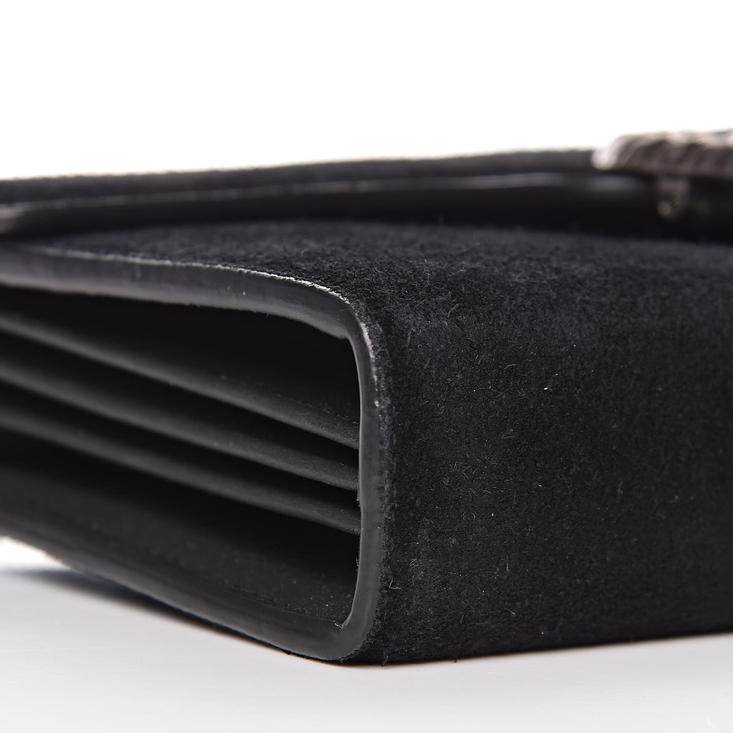 Suede Mini Dionysus Chain Wallet Black