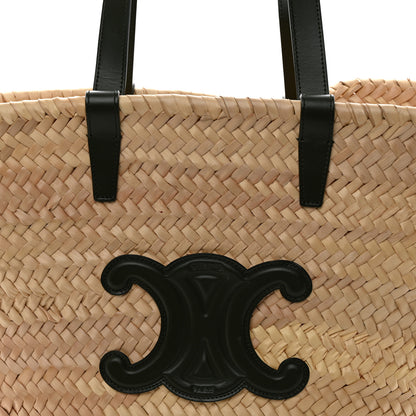 Celine Raffia Calfskin Triomphe Medium Panier  Green 8 of 10