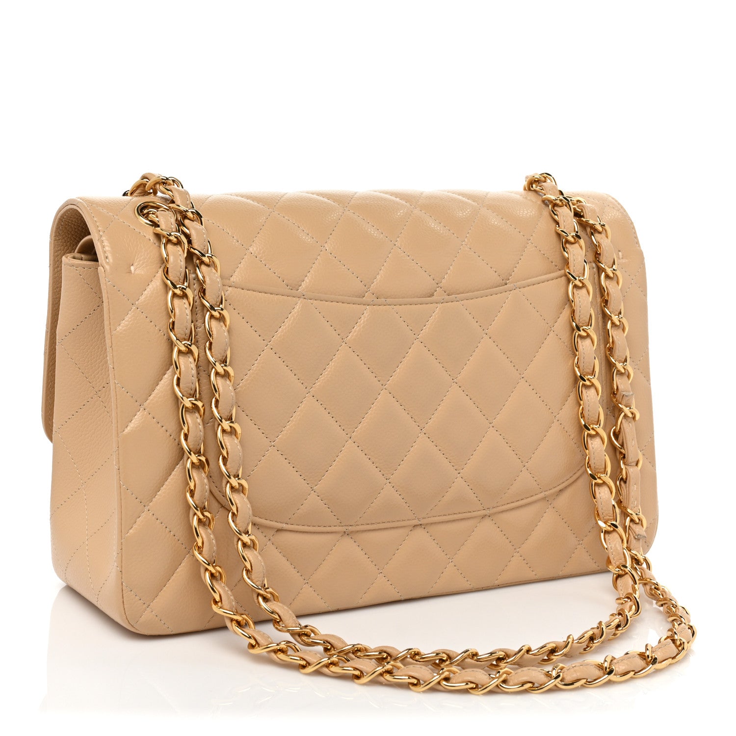 Chanel Caviar Quilted Jumbo Double Flap Beige 3 of 14