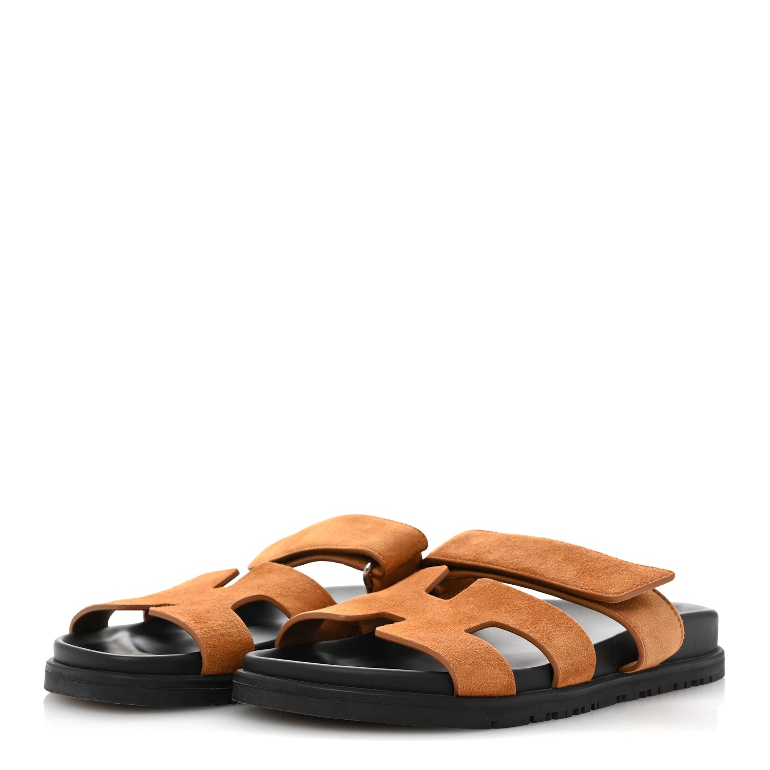 Hermes Suede Goatskin Womens Chypre Sandals 36.5 Naturel 4 of 10