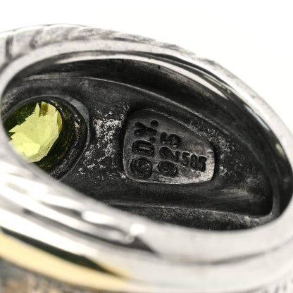 David Yurman Sterling Silver 14K Yellow Gold 17mm Blue Topaz Peridot Renaissance Ring 52 6 3 of 3