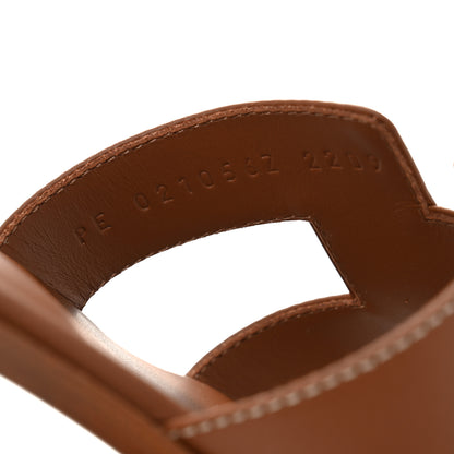 Hermes Box Calfskin Oran Sandals 39 Gold 9 of 10
