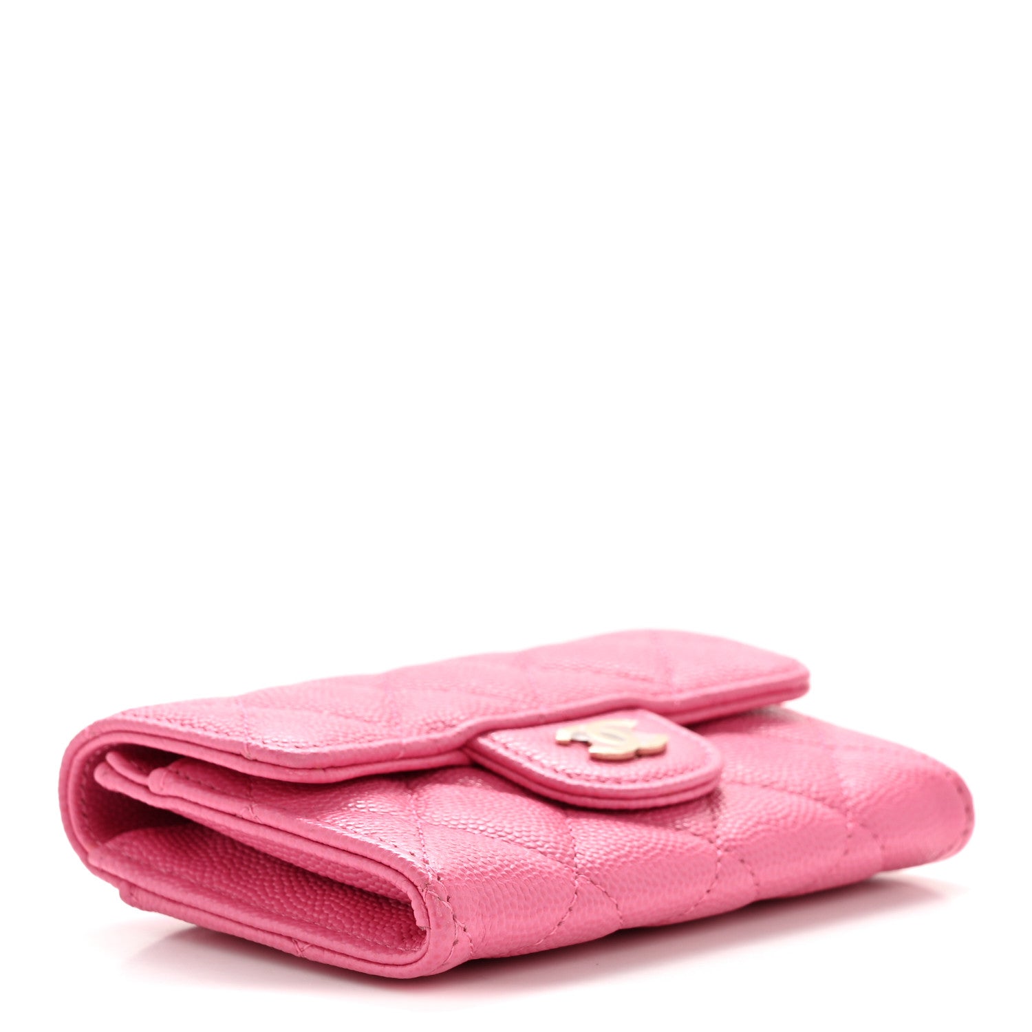 Chanel Caviar Quilted Flap Card Holder Wallet Pink 4 of 8