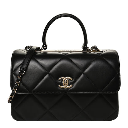 Chanel Lambskin Quilted Medium Trendy CC Flap Dual Handle Bag Black 1 of 10