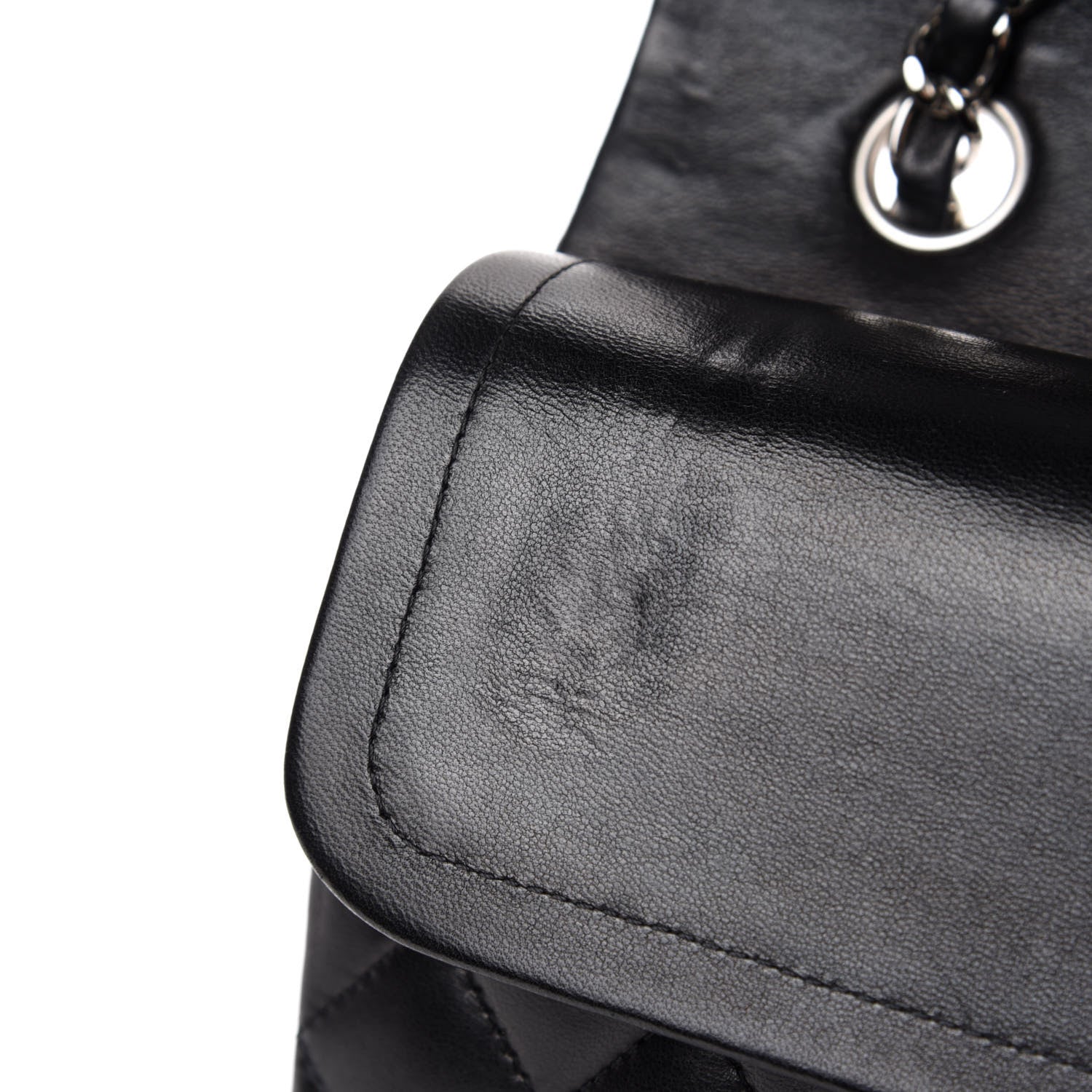 Chanel Lambskin Quilted Medium Double Flap Black 8 of 13