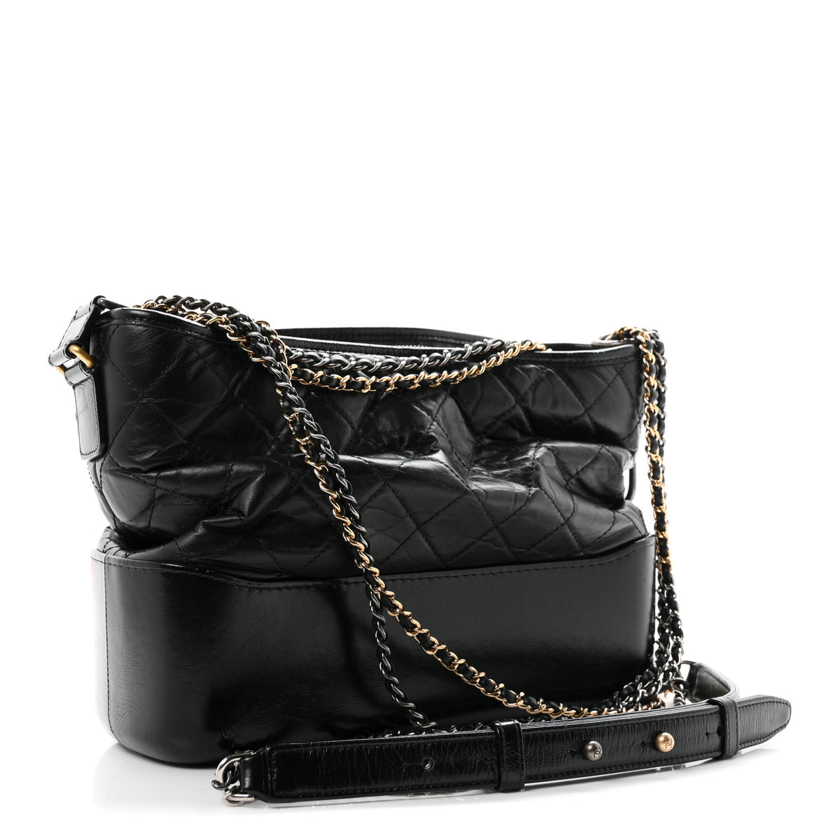 Chanel Aged Calfskin Quilted Medium Gabrielle Hobo Black 3 of 10
