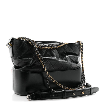 Chanel Aged Calfskin Quilted Medium Gabrielle Hobo Black 3 of 10