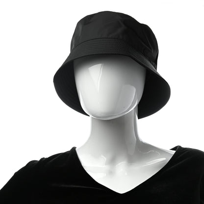 Prada Re-Nylon Metal Triangle Logo Womens Bucket Hat M Black 2 of 5