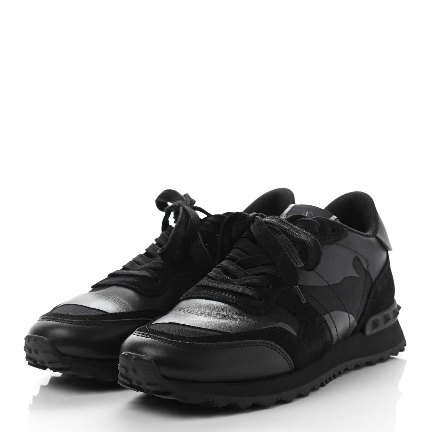 Nappa Suede Camouflage Womens Rockrunner Sneakers 37.5 Black
