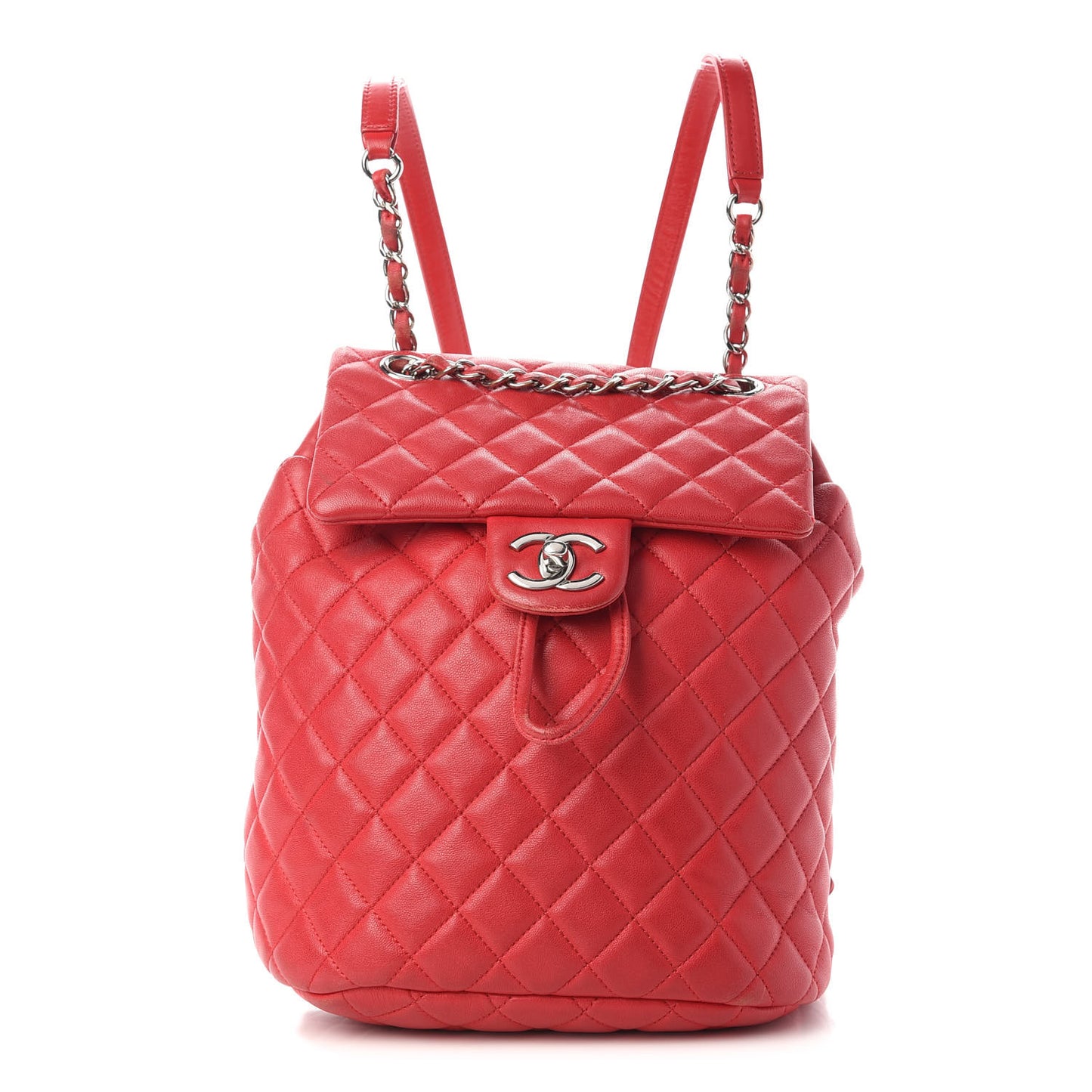 Lambskin Quilted Small Urban Spirit Backpack Red