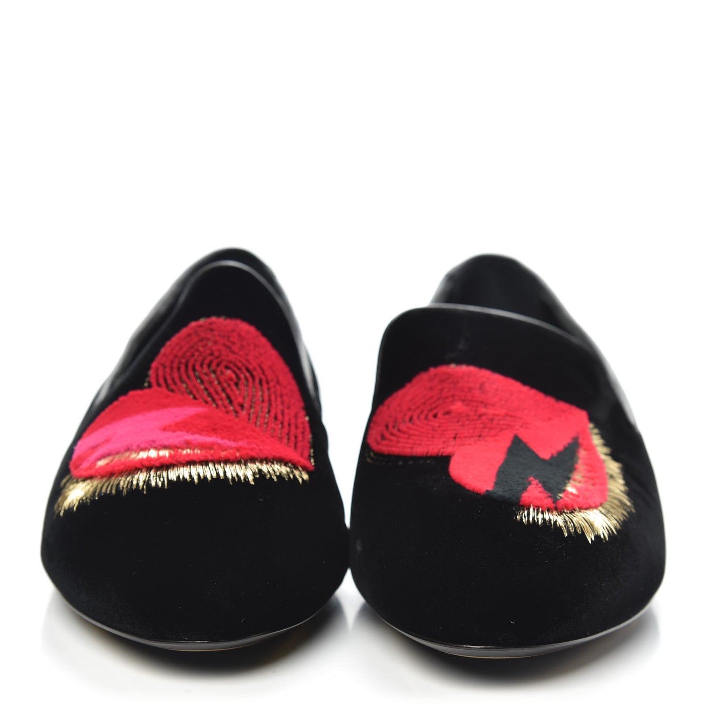 Velvet Heart Smoking Slipper Flat Loafers 40 Black