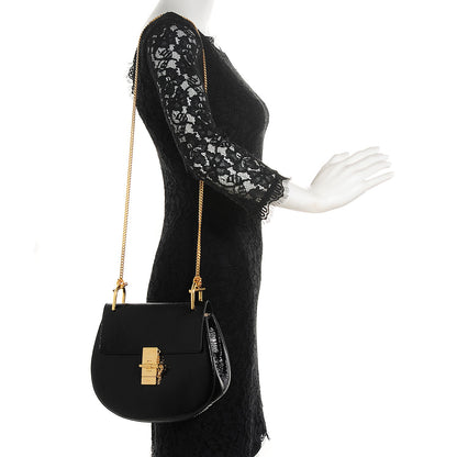 Chloe Grained Patent Drew Shoulder Bag Black 2 of 7