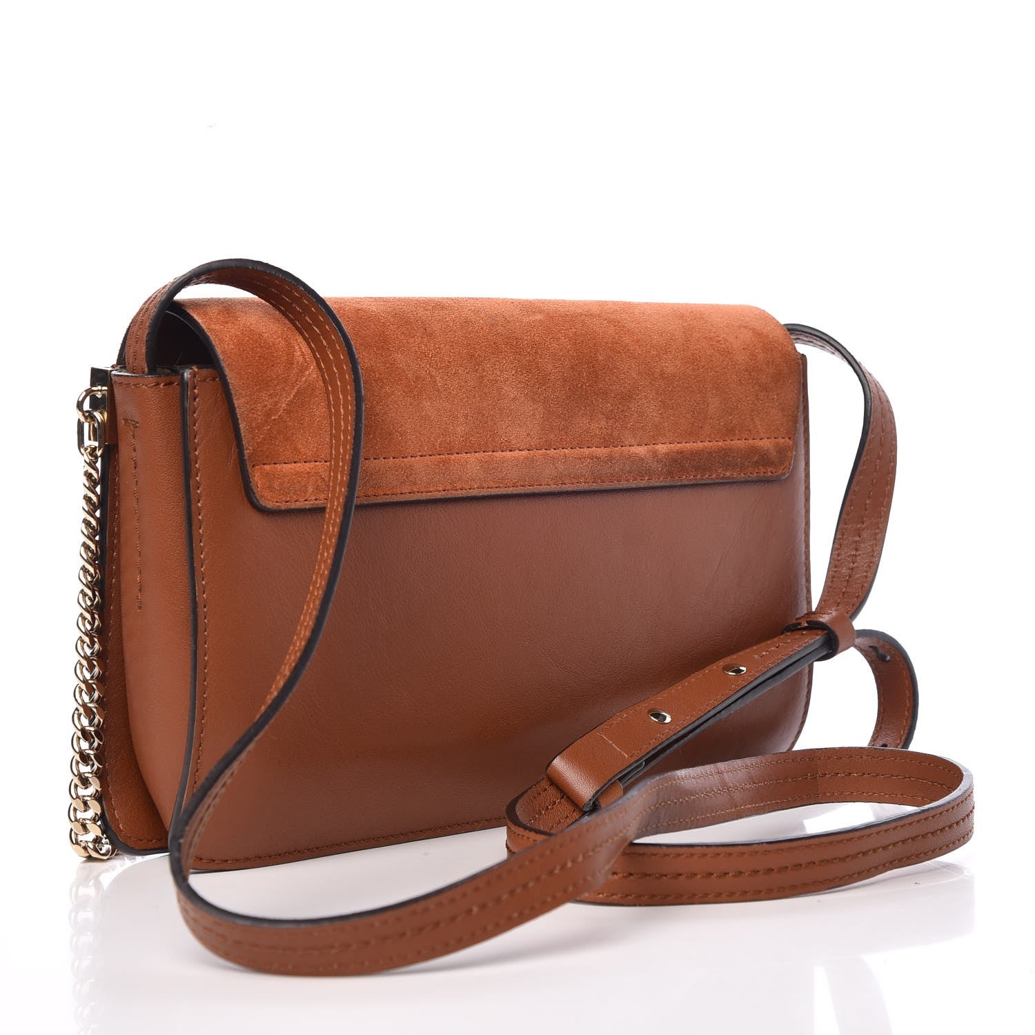 Chloe Suede Calfskin Small Faye Shoulder Bag Tobacco 3 of 12