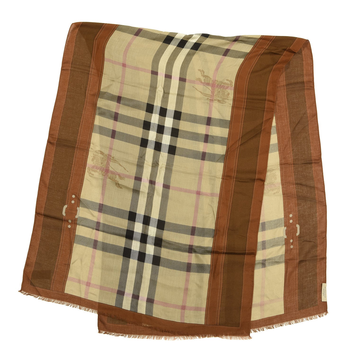 Burberry Modal Cashmere Haymarket Check Scarf Bronze 2 of 4