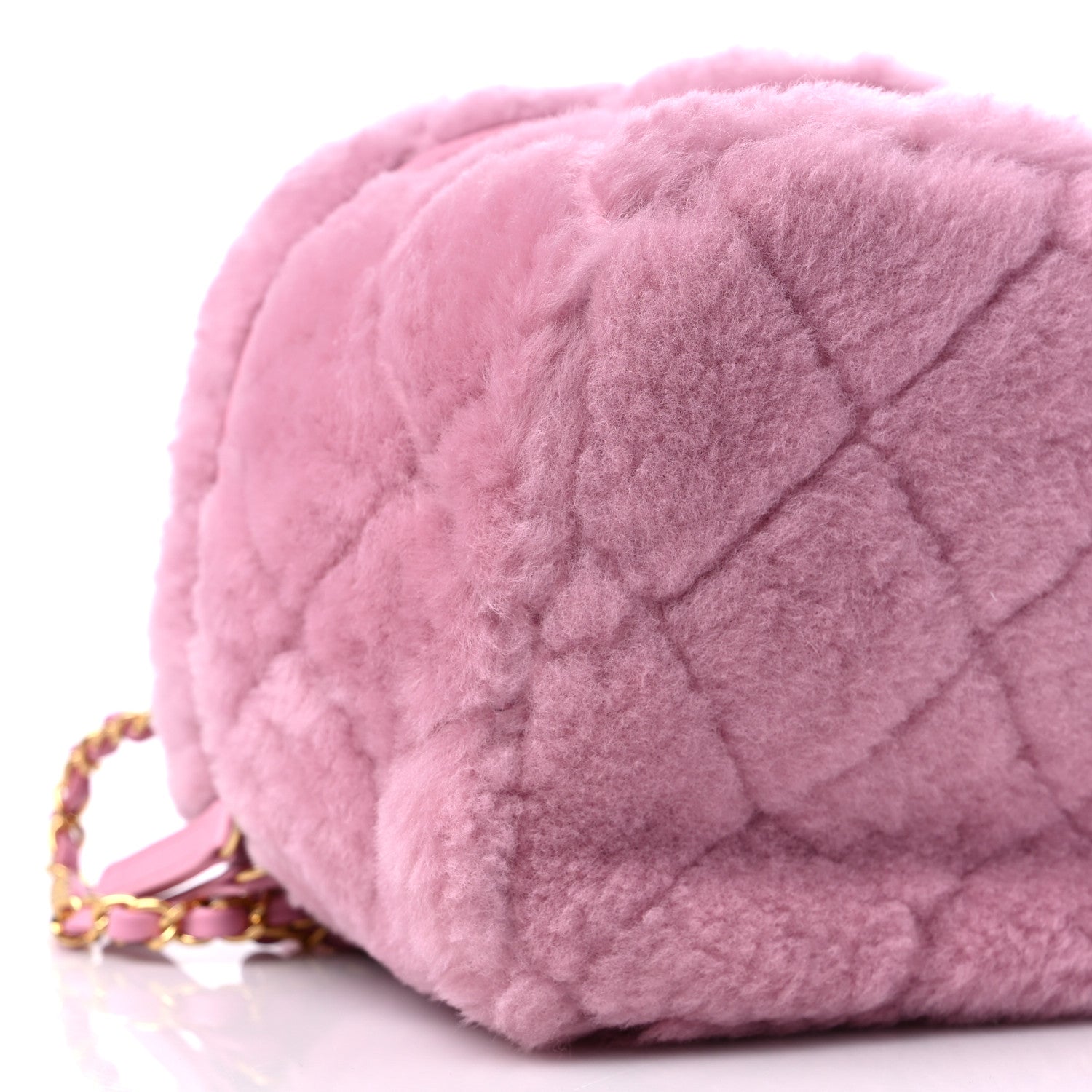 Chanel Shearling Lambskin Quilted Small CC Vanity Case Pink 9 of 10