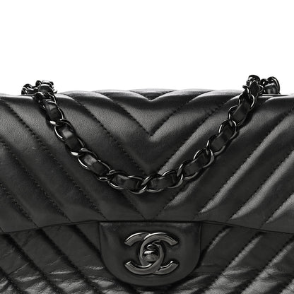 Chanel Lambskin Chevron Quilted Mini Rectangular Flap So Black 7 of 29