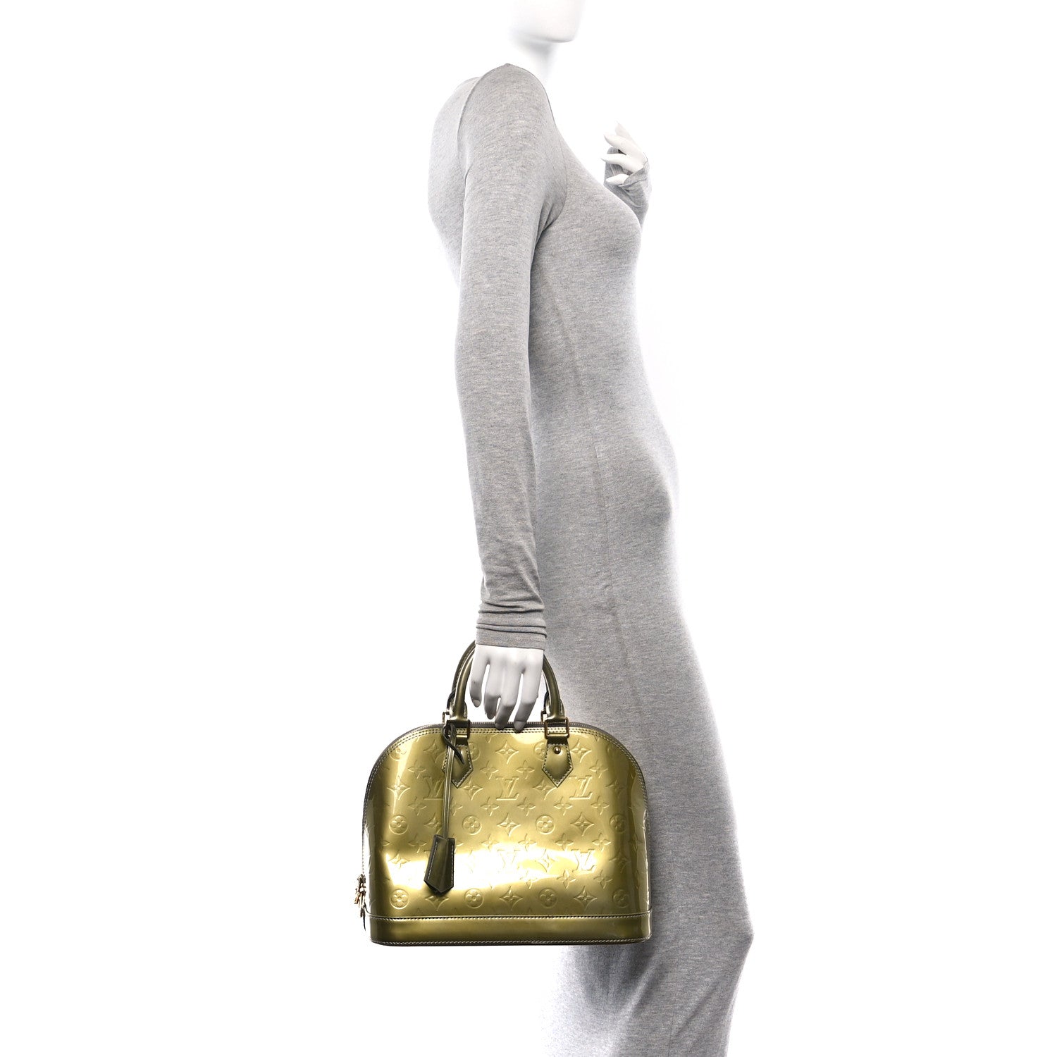 Louis Vuitton Vernis Alma PM Vert Bronze 2 of 11